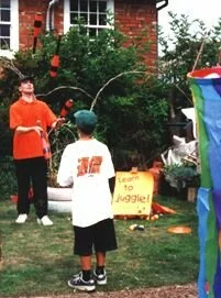 Juggling in the Community Centre garden